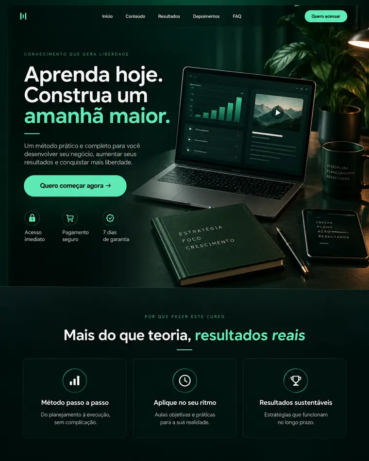 Página de vendas para curso online